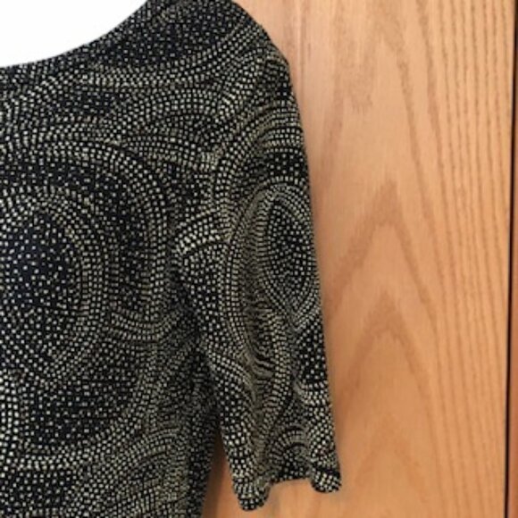 LulaRoe Glittery Gold Sparkle Stretchy Black Sheath Dress XS Extra Small - Picture 5 of 10